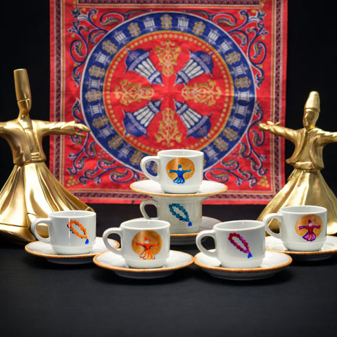 Dervish & sebha turkish coffee cups (set of six)
