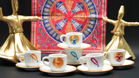 Dervish & sebha turkish coffee cups (set of six)